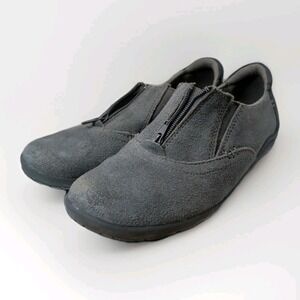 BASS Women's Slip on Suede Mules‎ with Zipper  Size 8.5M Grey